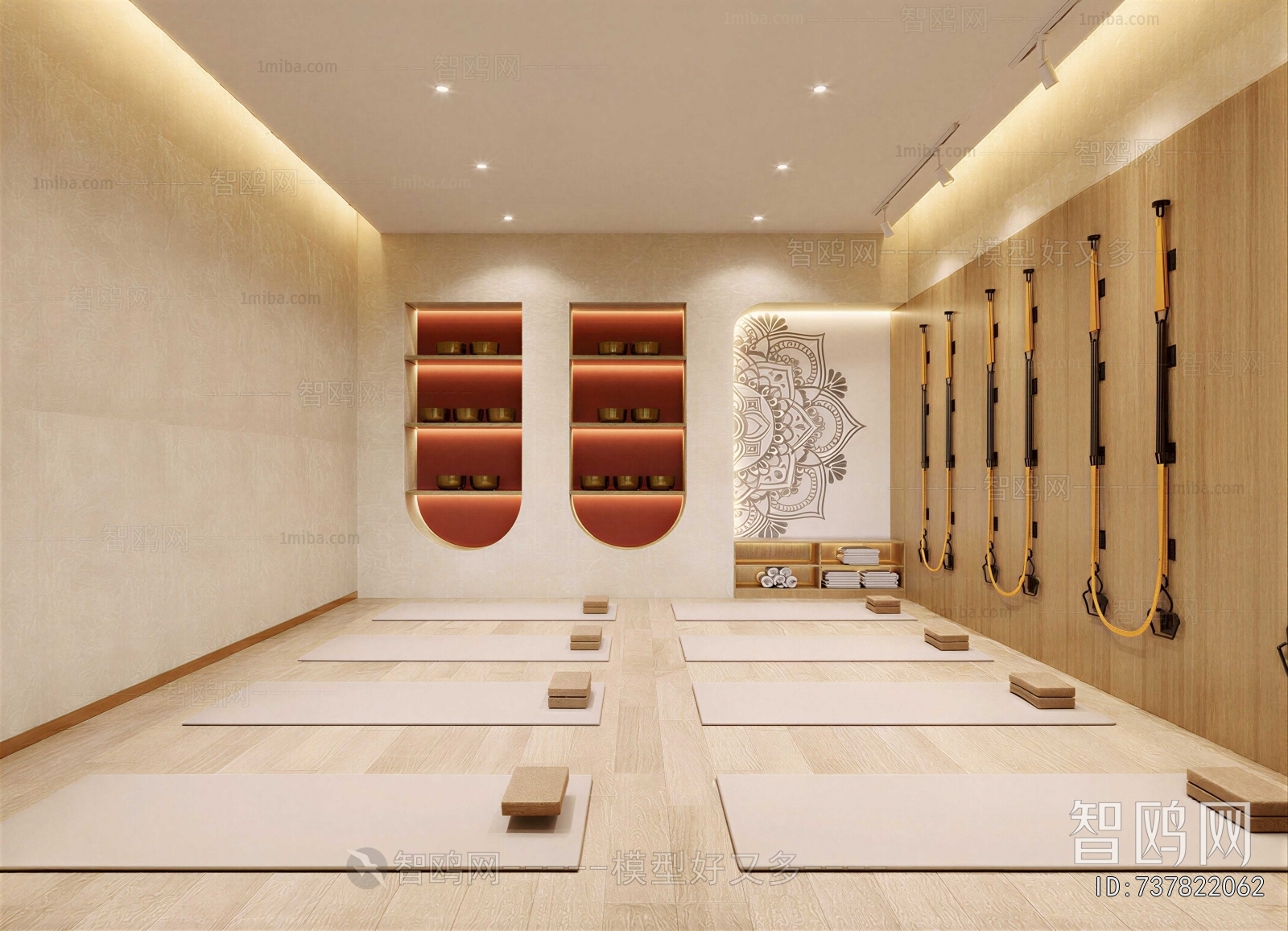 Wabi-sabi Style Yoga Room