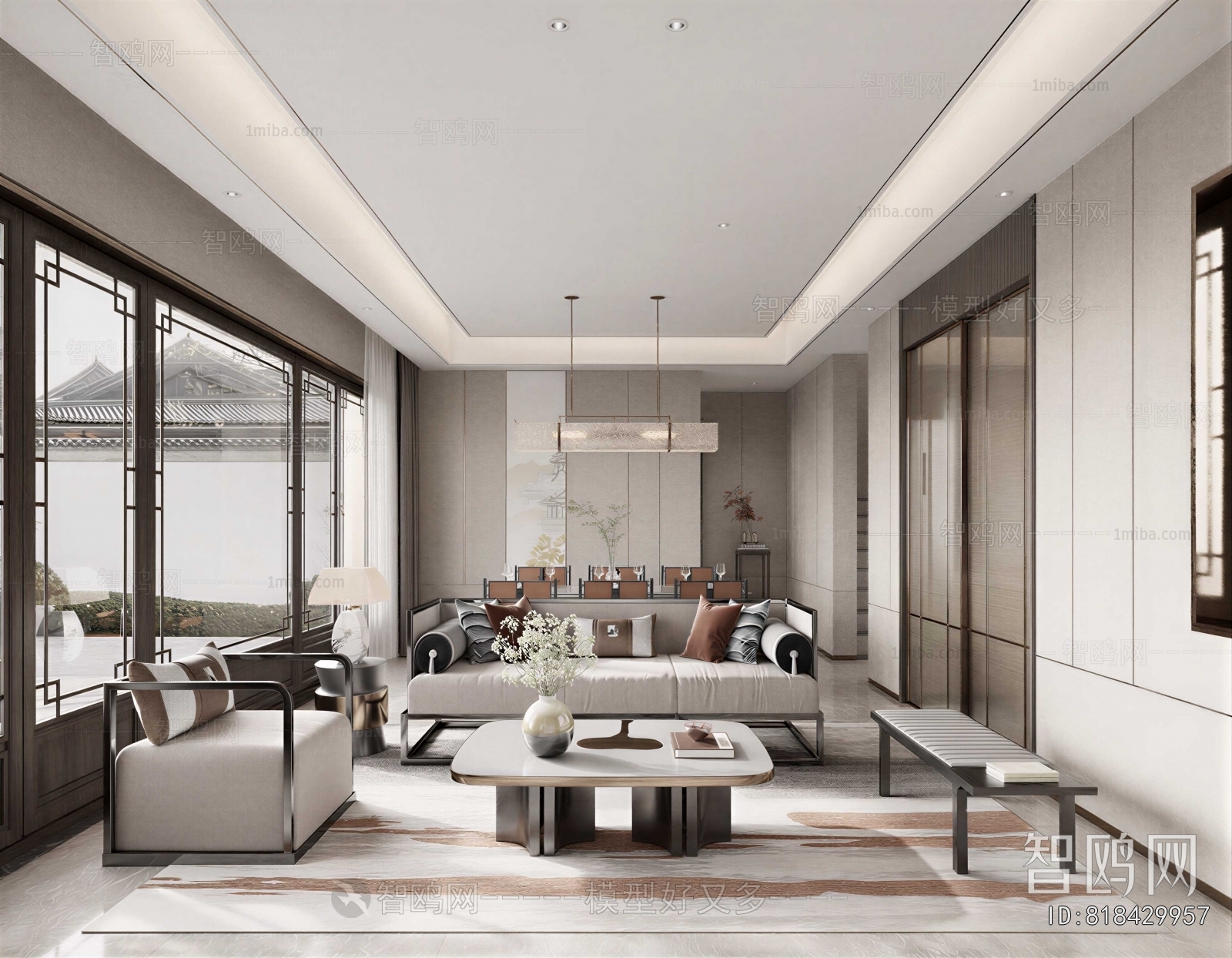 New Chinese Style A Living Room