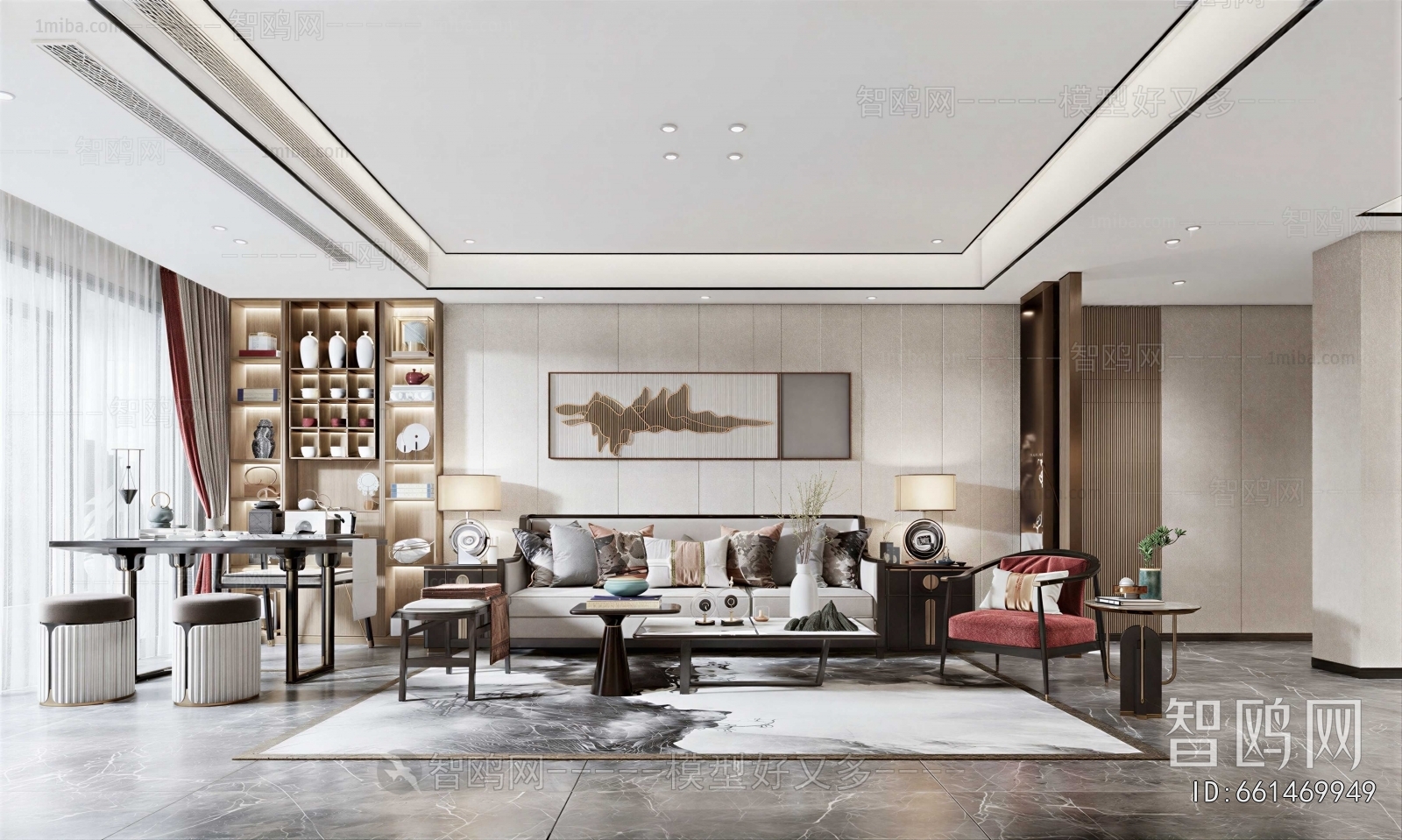 New Chinese Style A Living Room