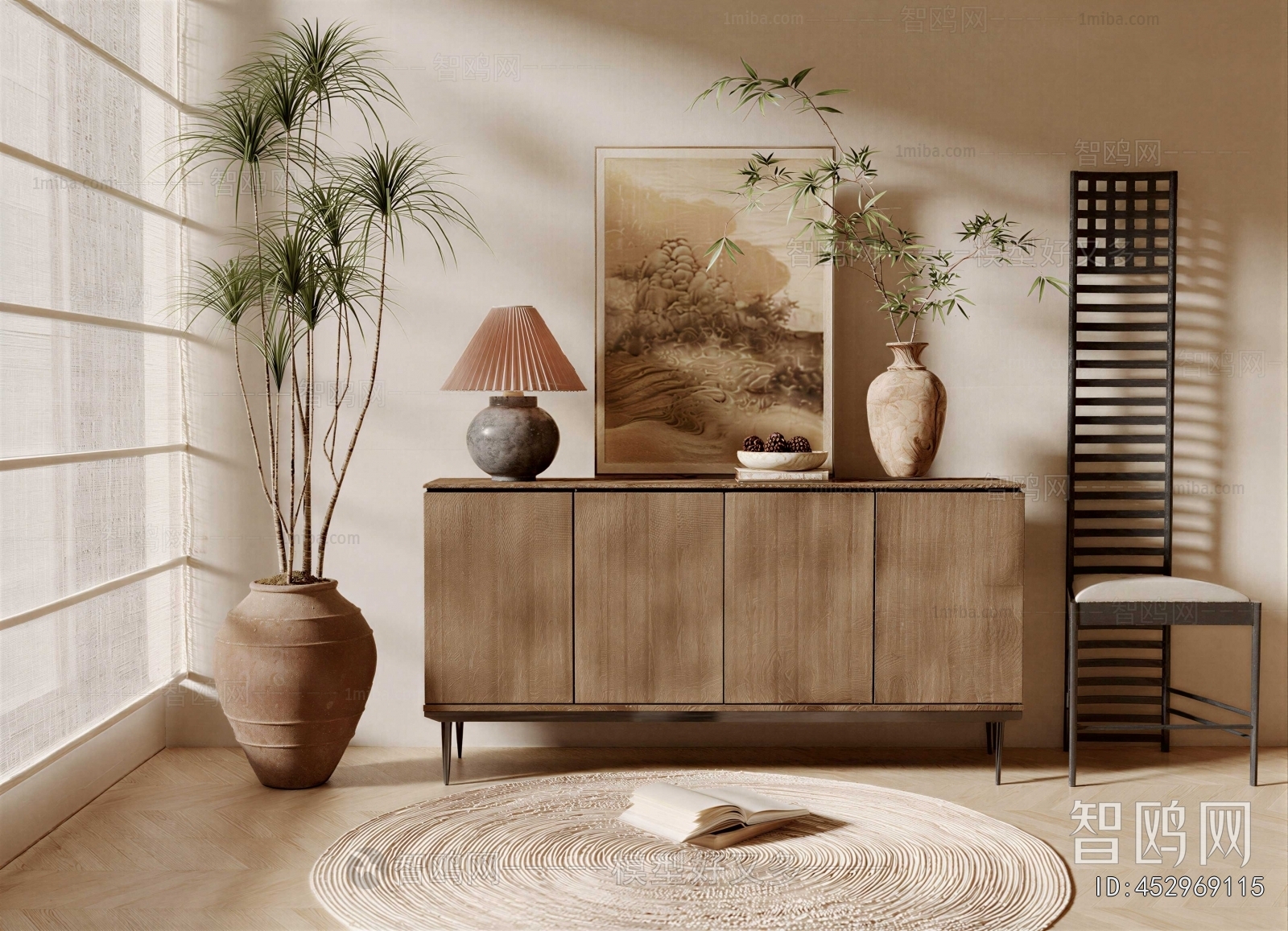 Wabi-sabi Style Side Cabinet