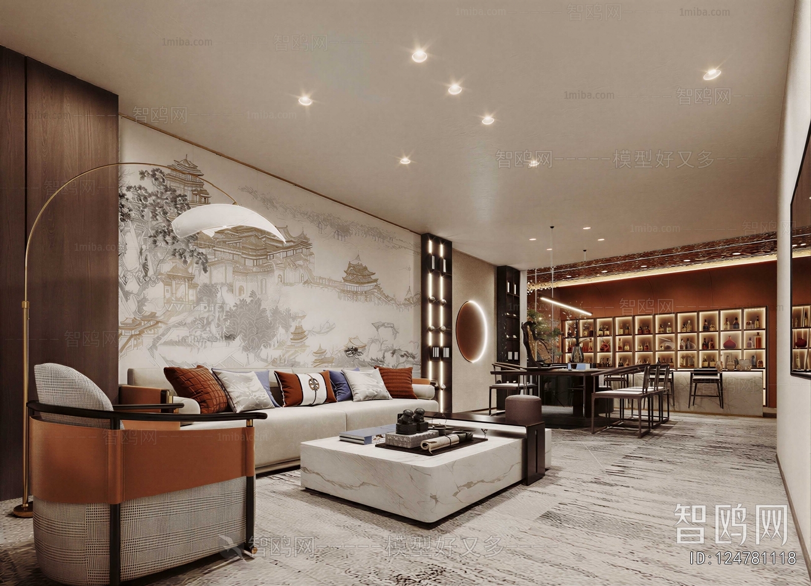 New Chinese Style A Living Room