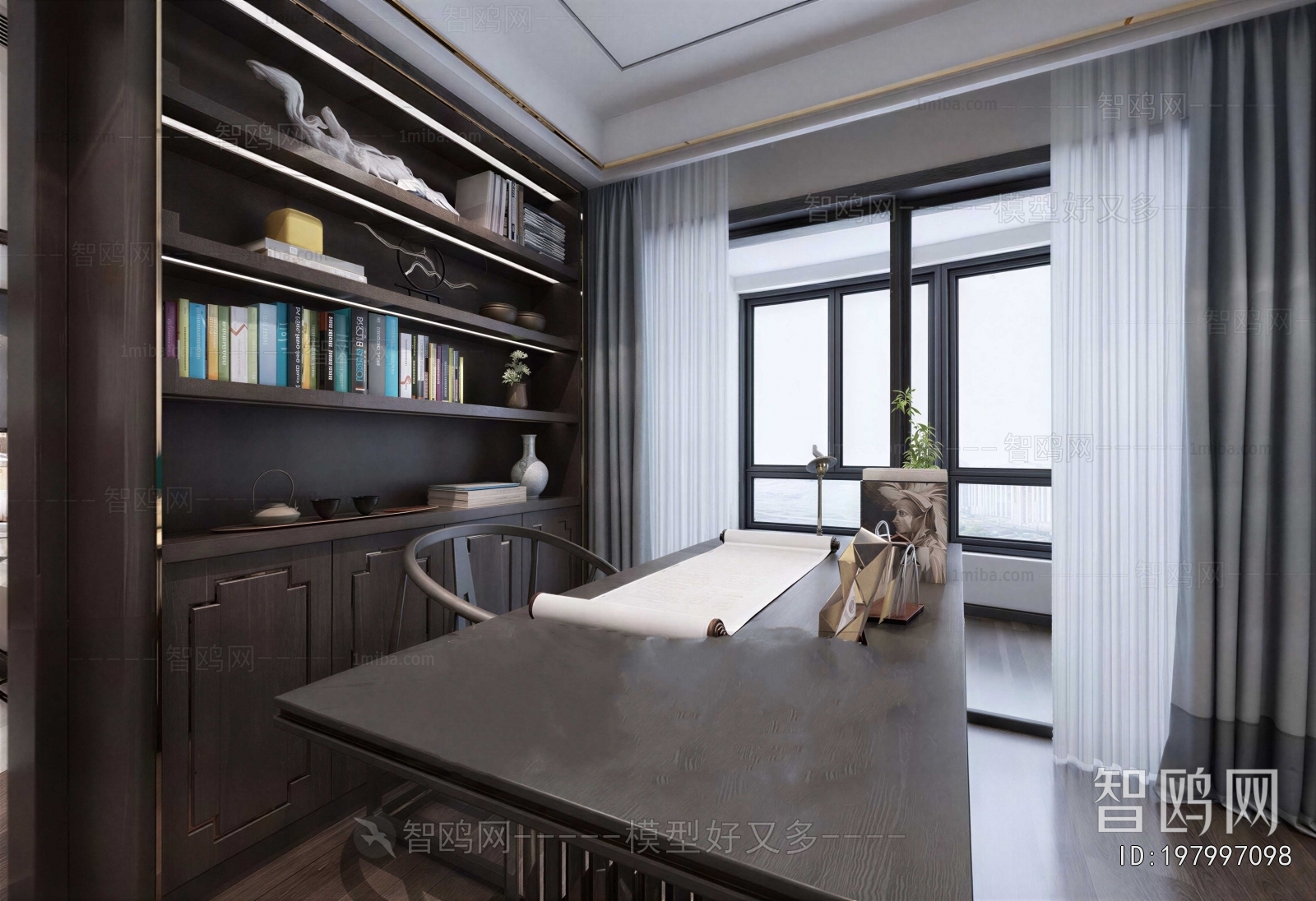 New Chinese Style Study Space