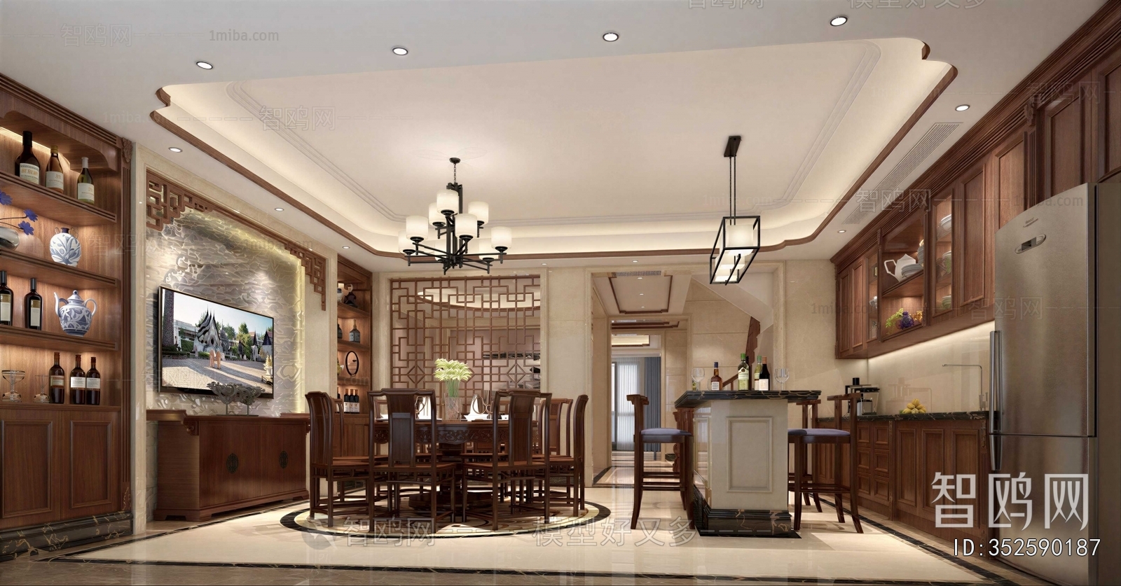 New Chinese Style A Living Room