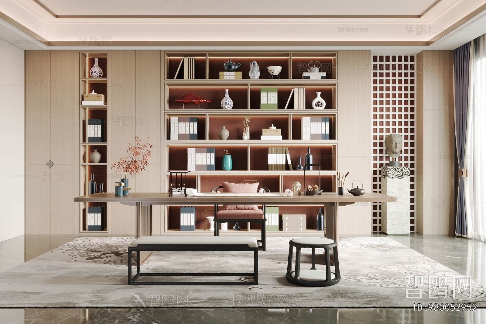 New Chinese Style Study Space