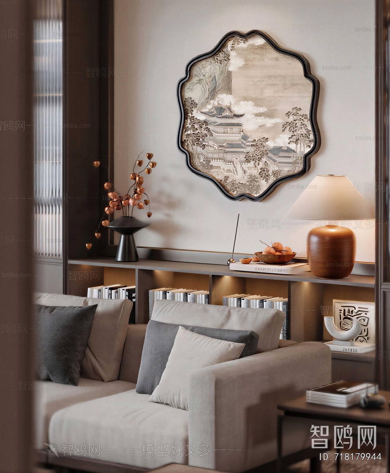 New Chinese Style A Living Room