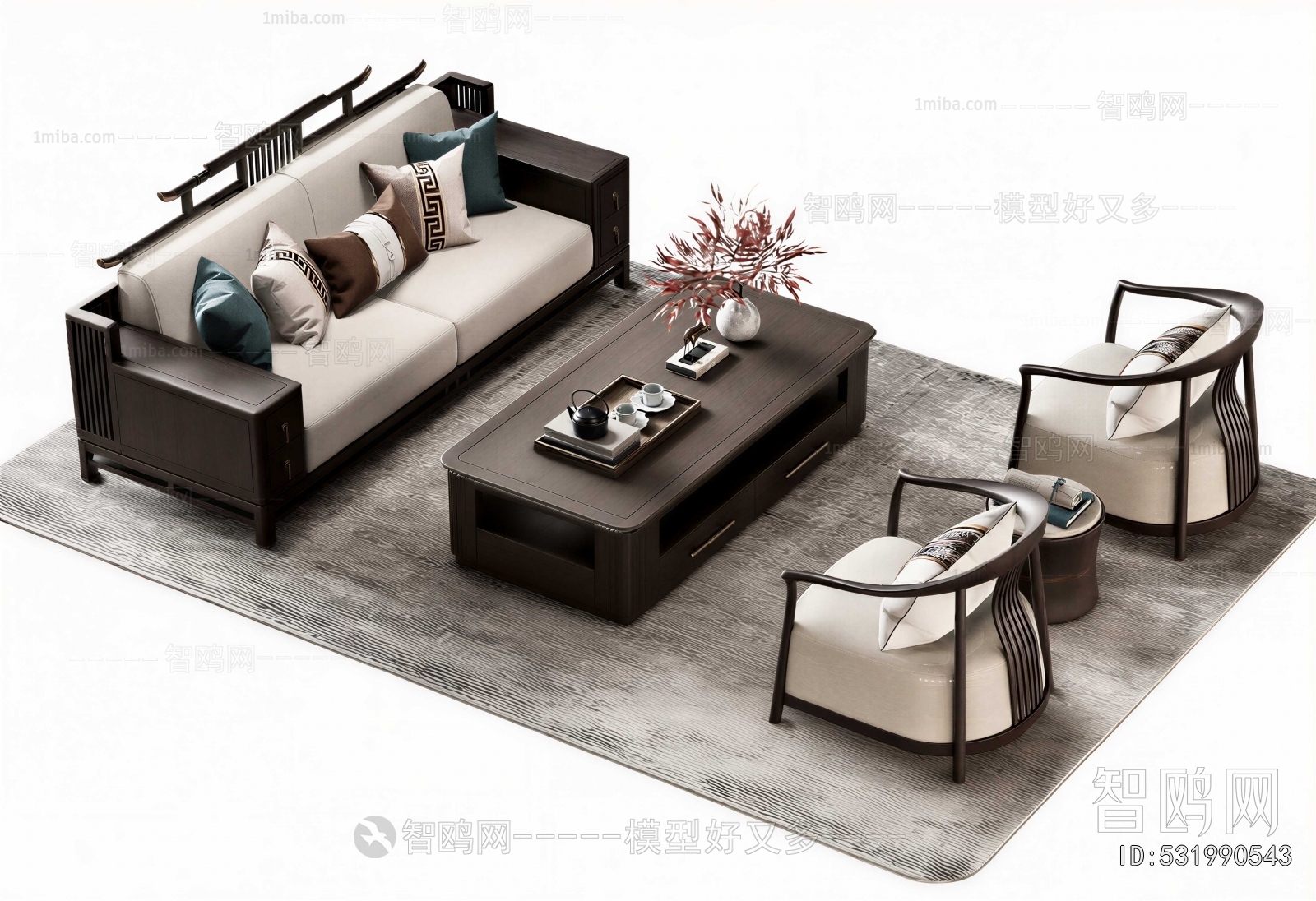 New Chinese Style Sofa Combination