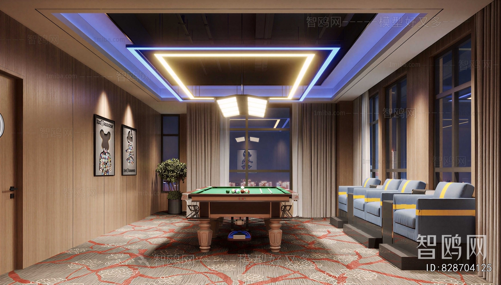 Modern Billiard Room