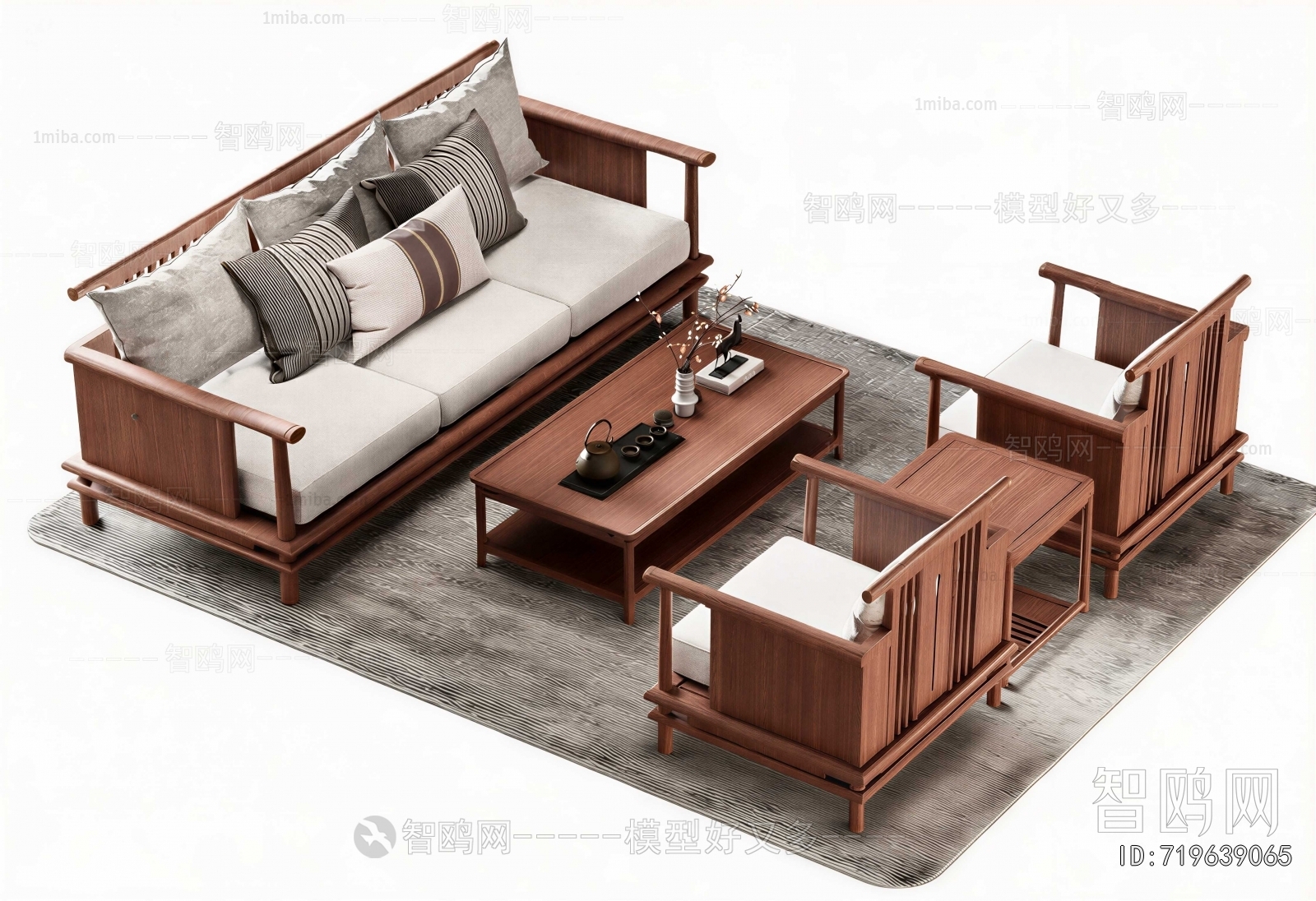 New Chinese Style Sofa Combination