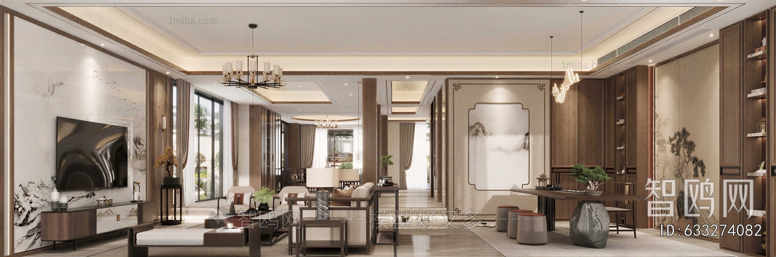 New Chinese Style A Living Room