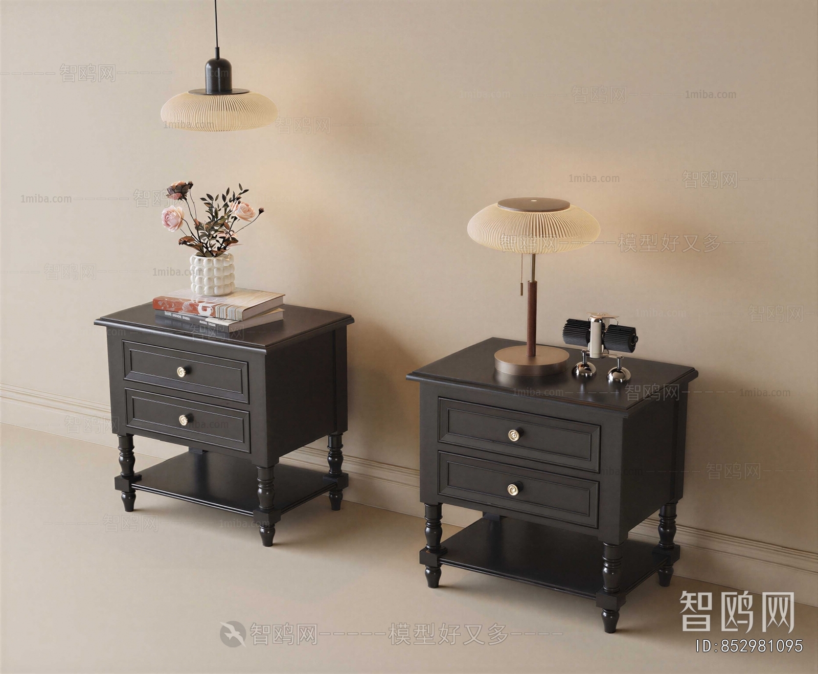 French Style Bedside Cupboard