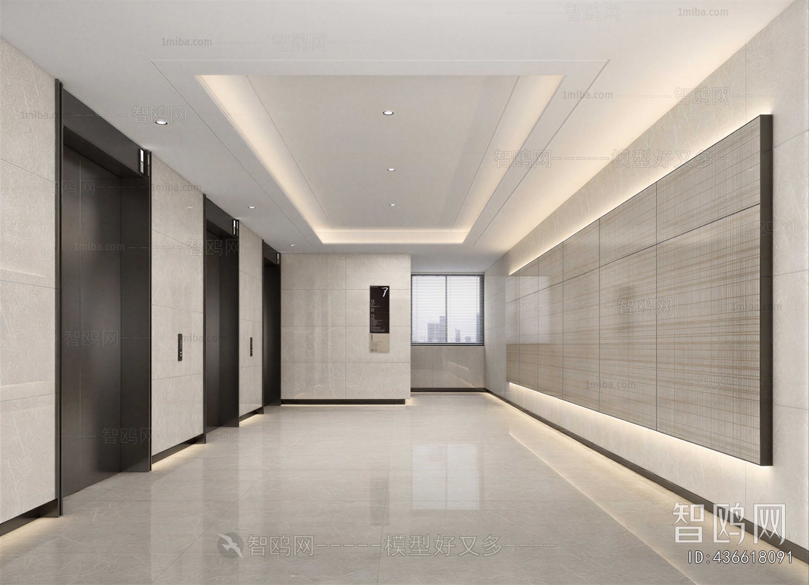 Modern Office Elevator Hall