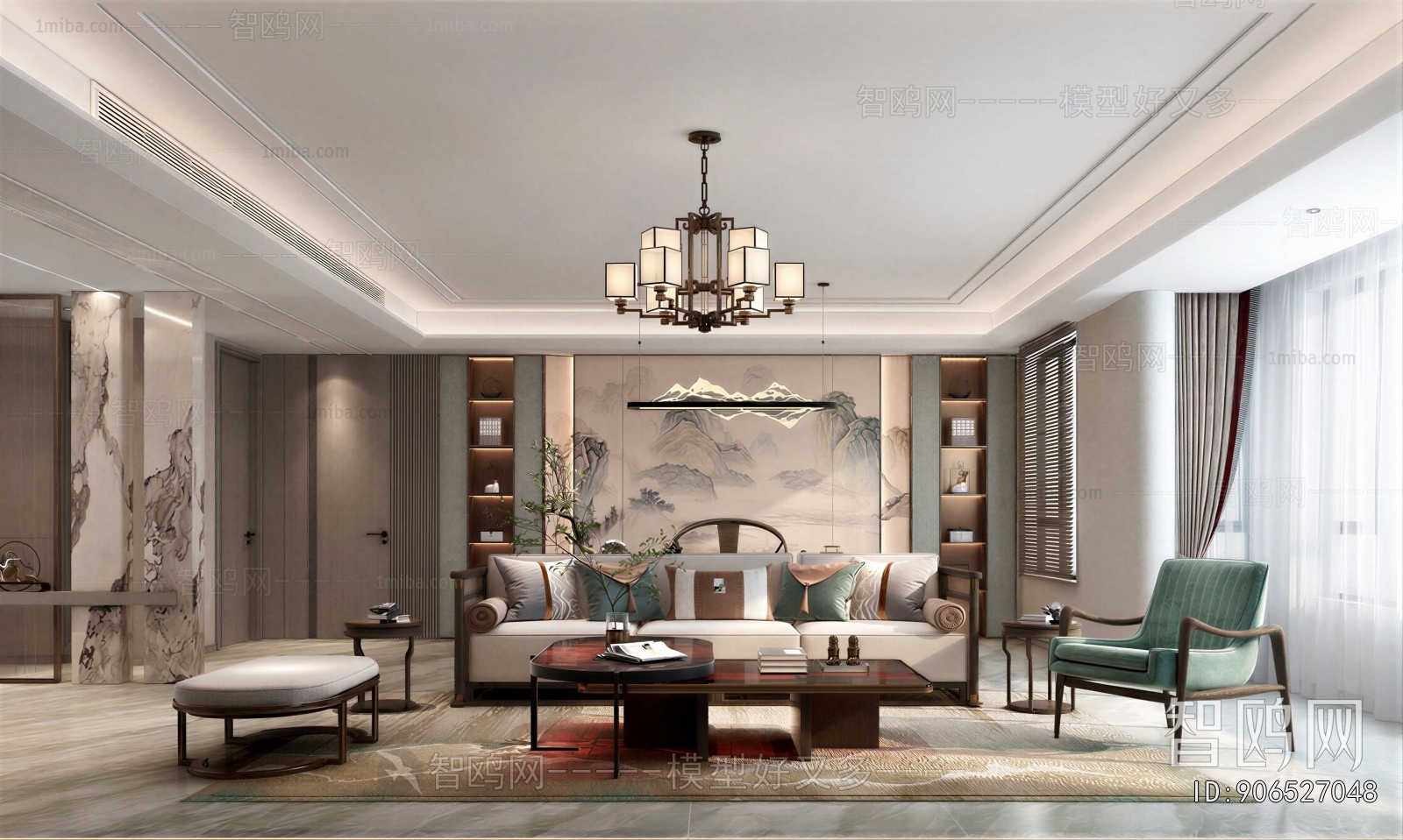 New Chinese Style A Living Room