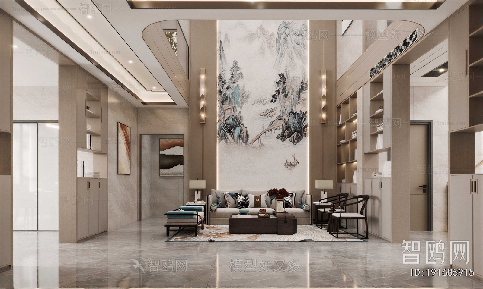 New Chinese Style A Living Room