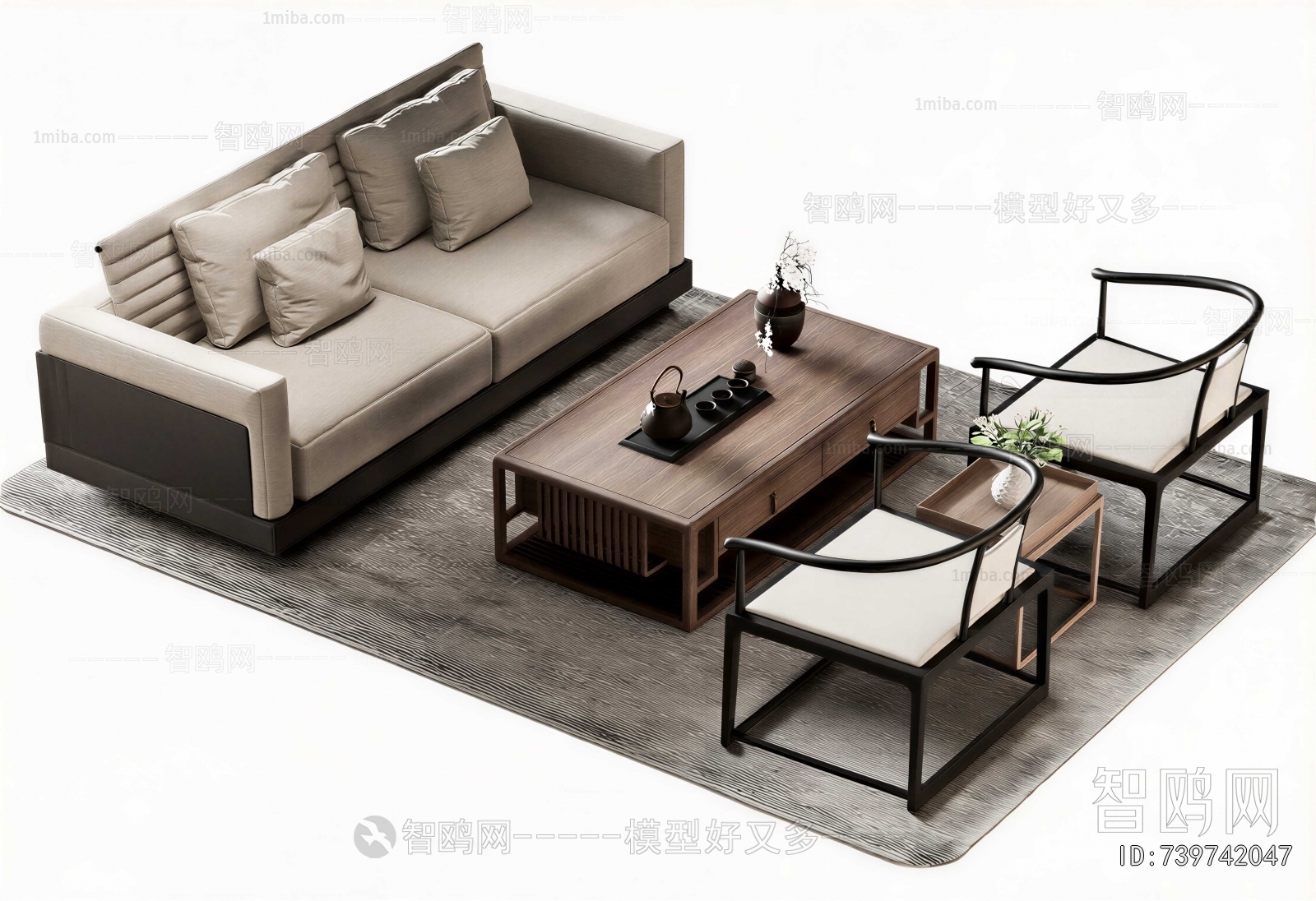 New Chinese Style Sofa Combination