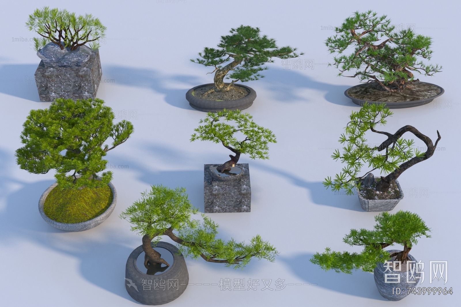 Modern Ground Green Plant Potted Plants