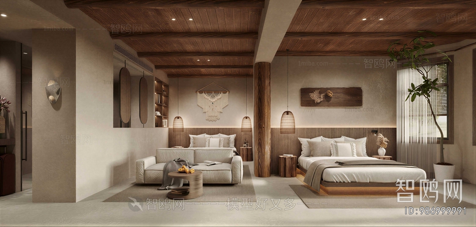 Wabi-sabi Style Bedroom