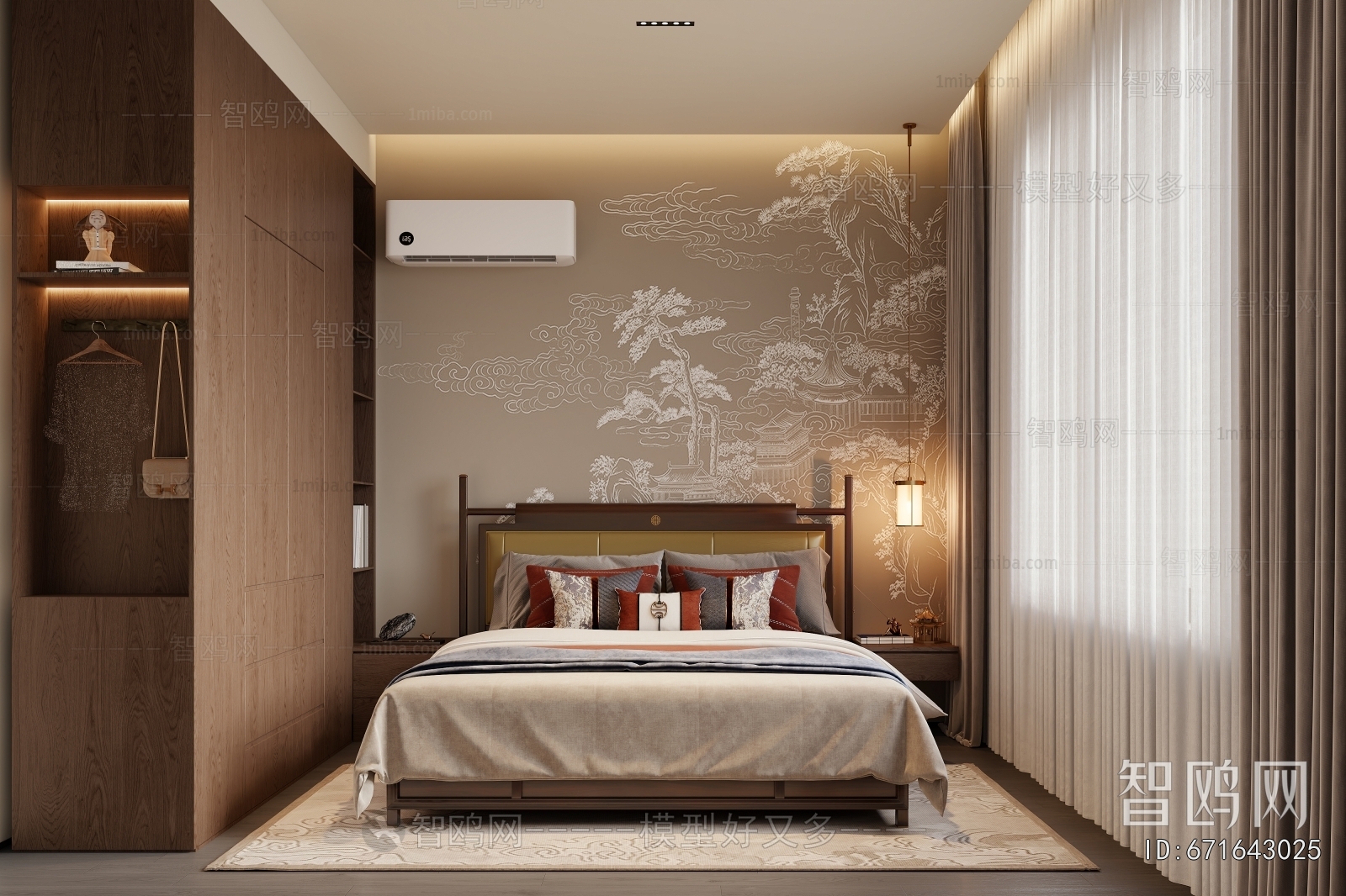 New Chinese Style Bedroom