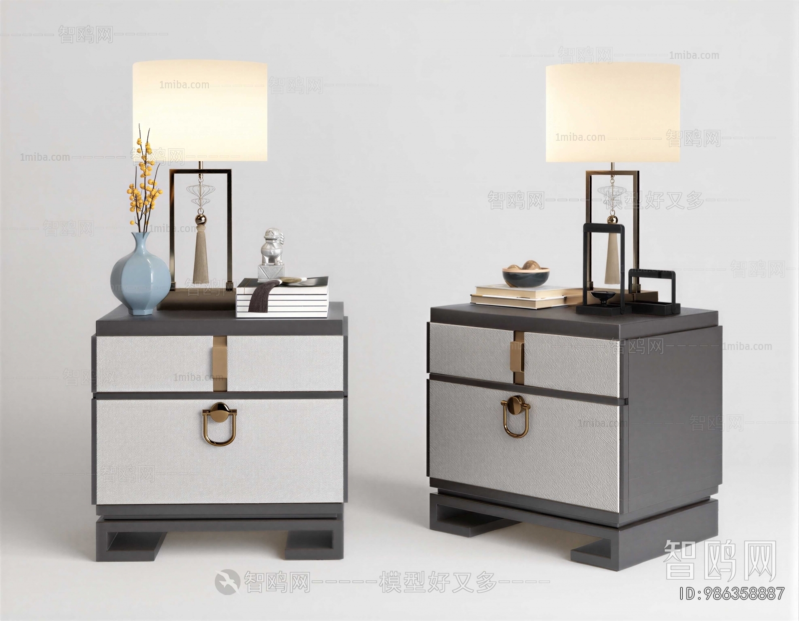 New Chinese Style Bedside Cupboard