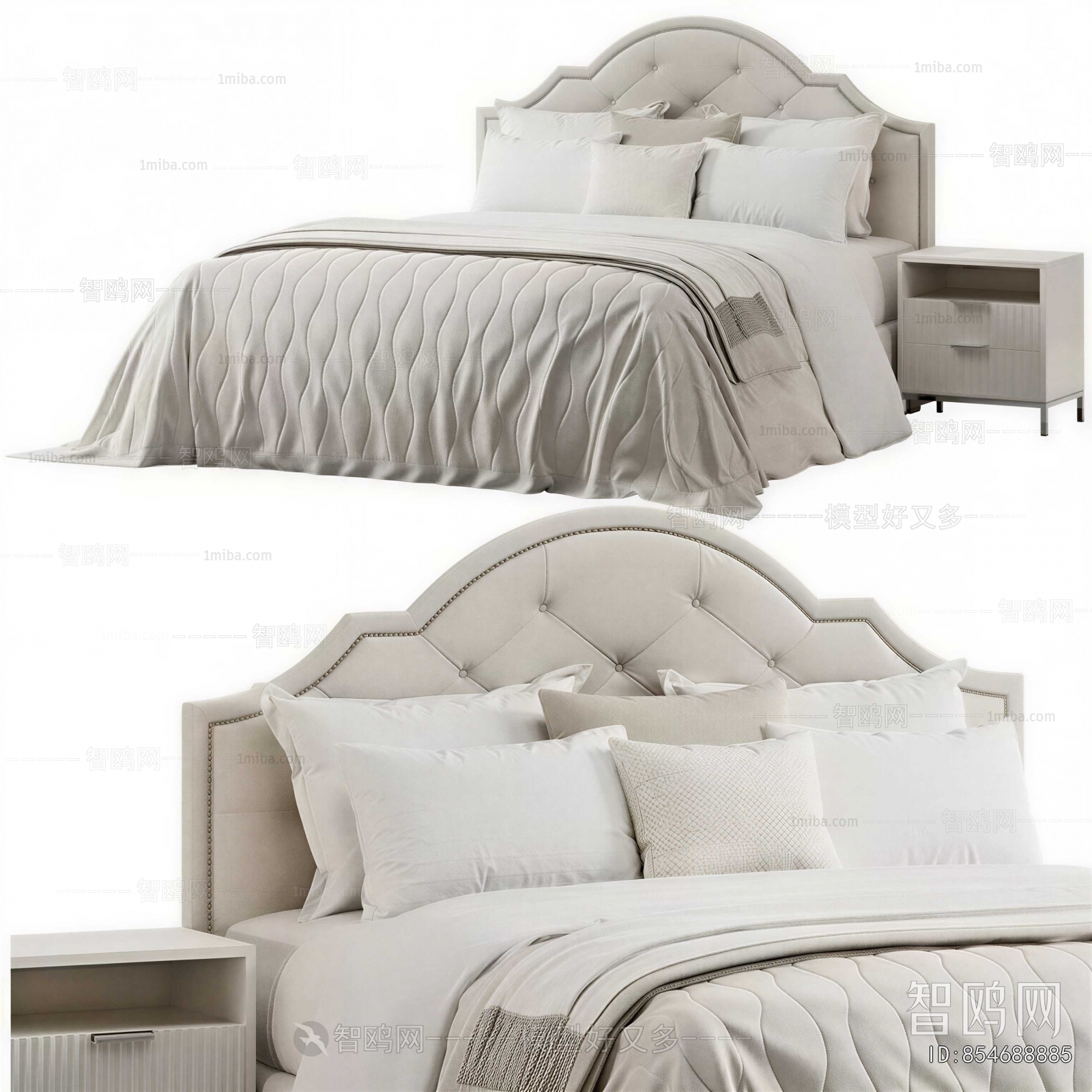 Simple European Style Double Bed