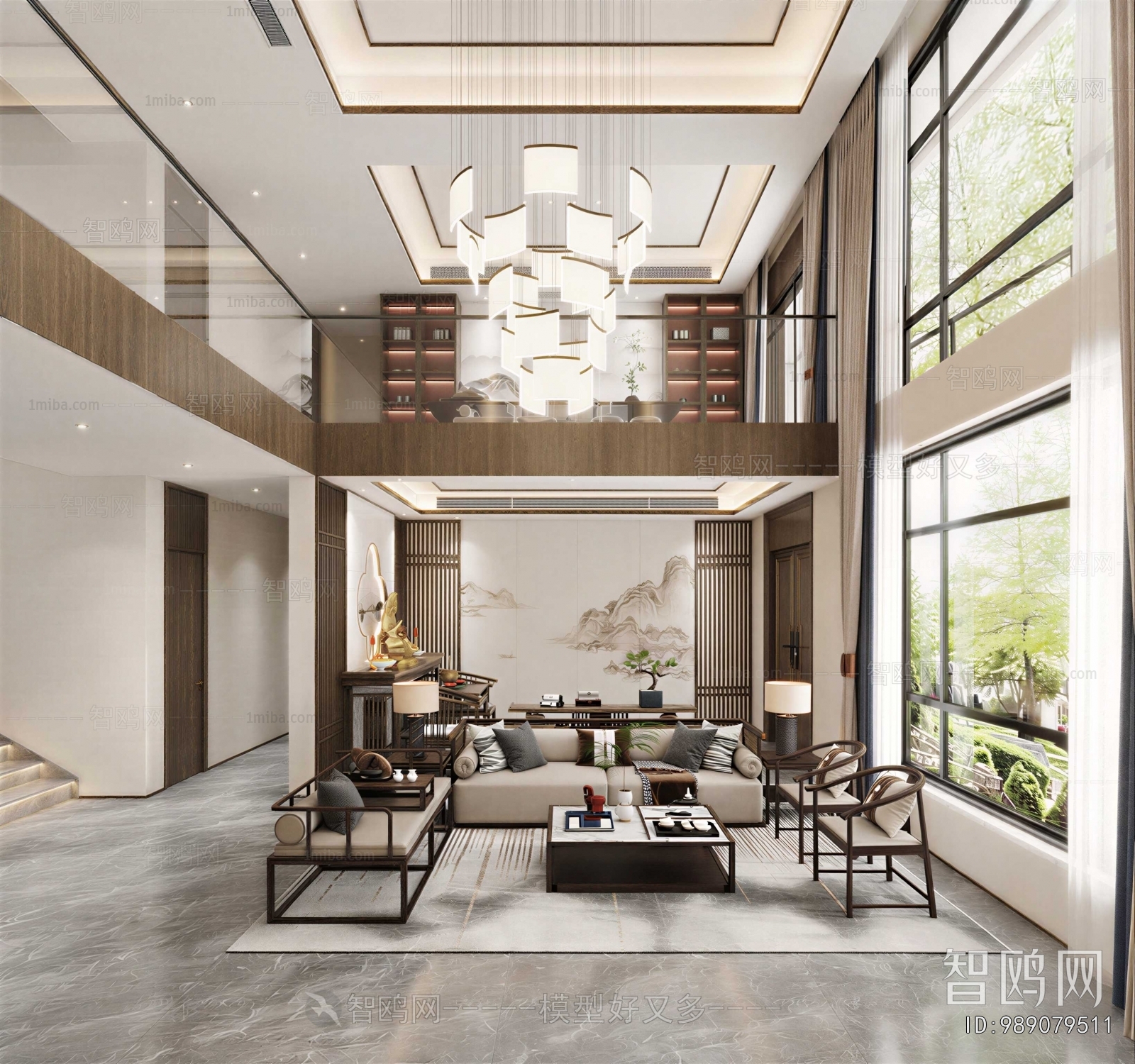 New Chinese Style A Living Room