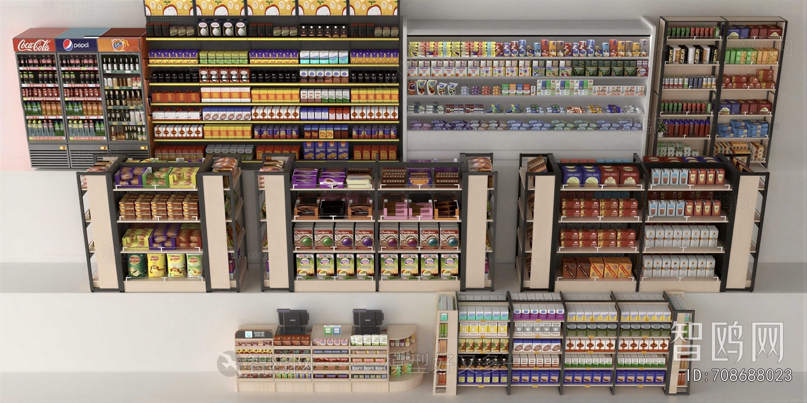 Modern Supermarket Shelf