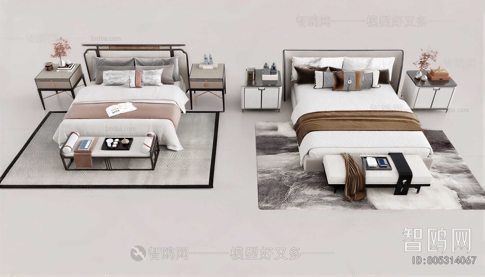 New Chinese Style Double Bed