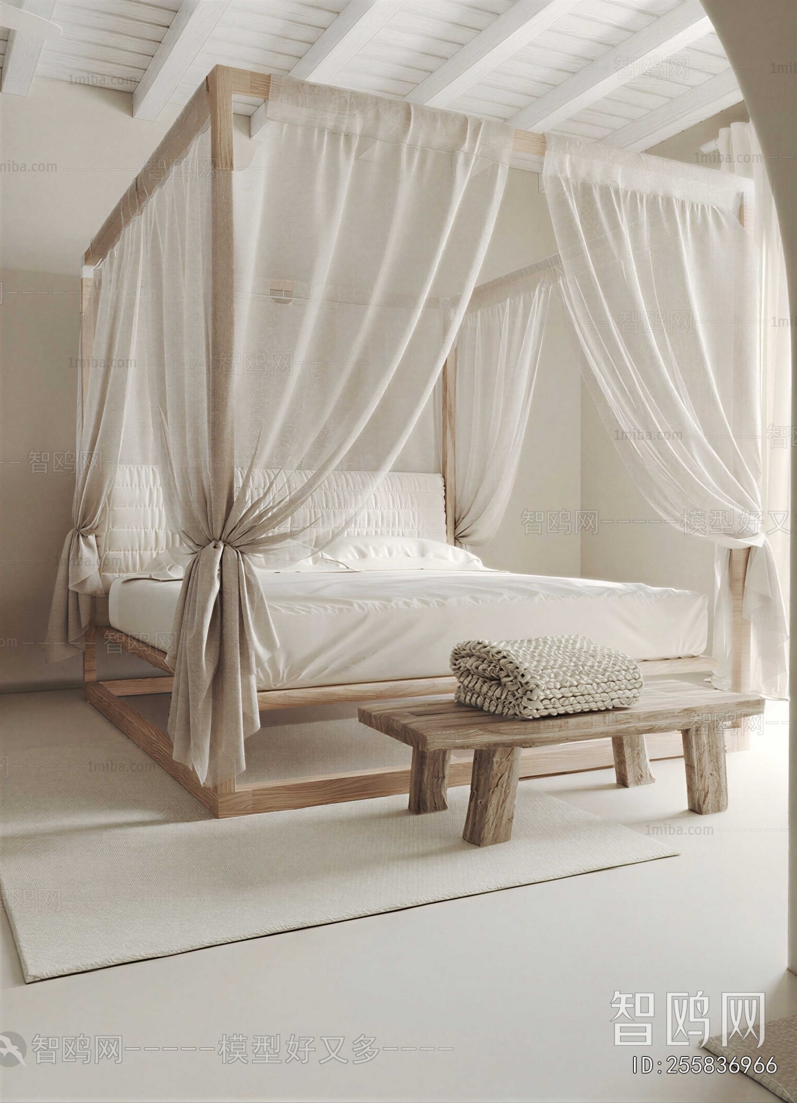 Wabi-sabi Style Double Bed