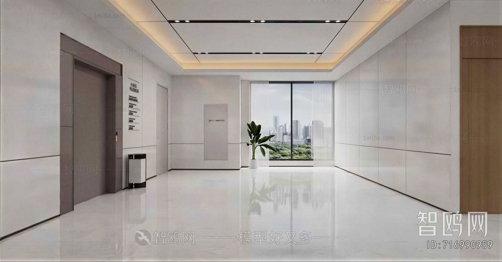 Modern Office Elevator Hall
