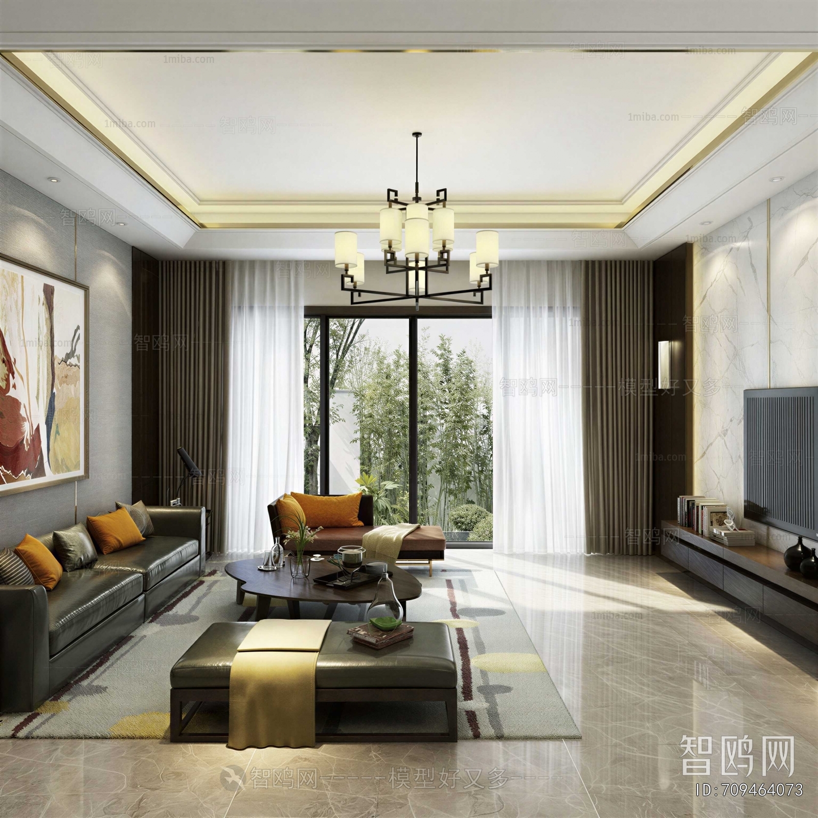 New Chinese Style A Living Room