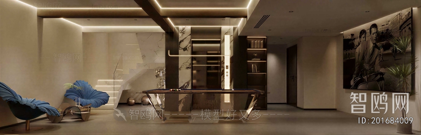 Modern Billiards Room