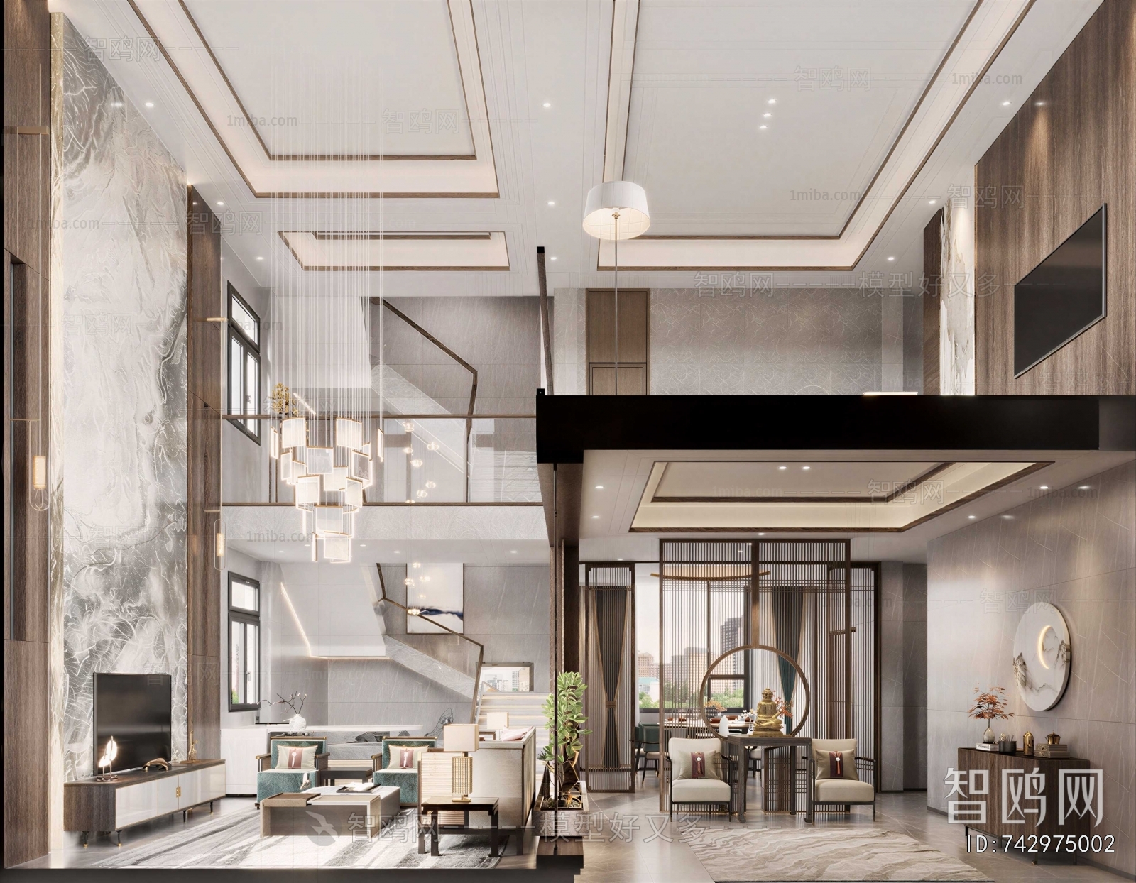 New Chinese Style A Living Room