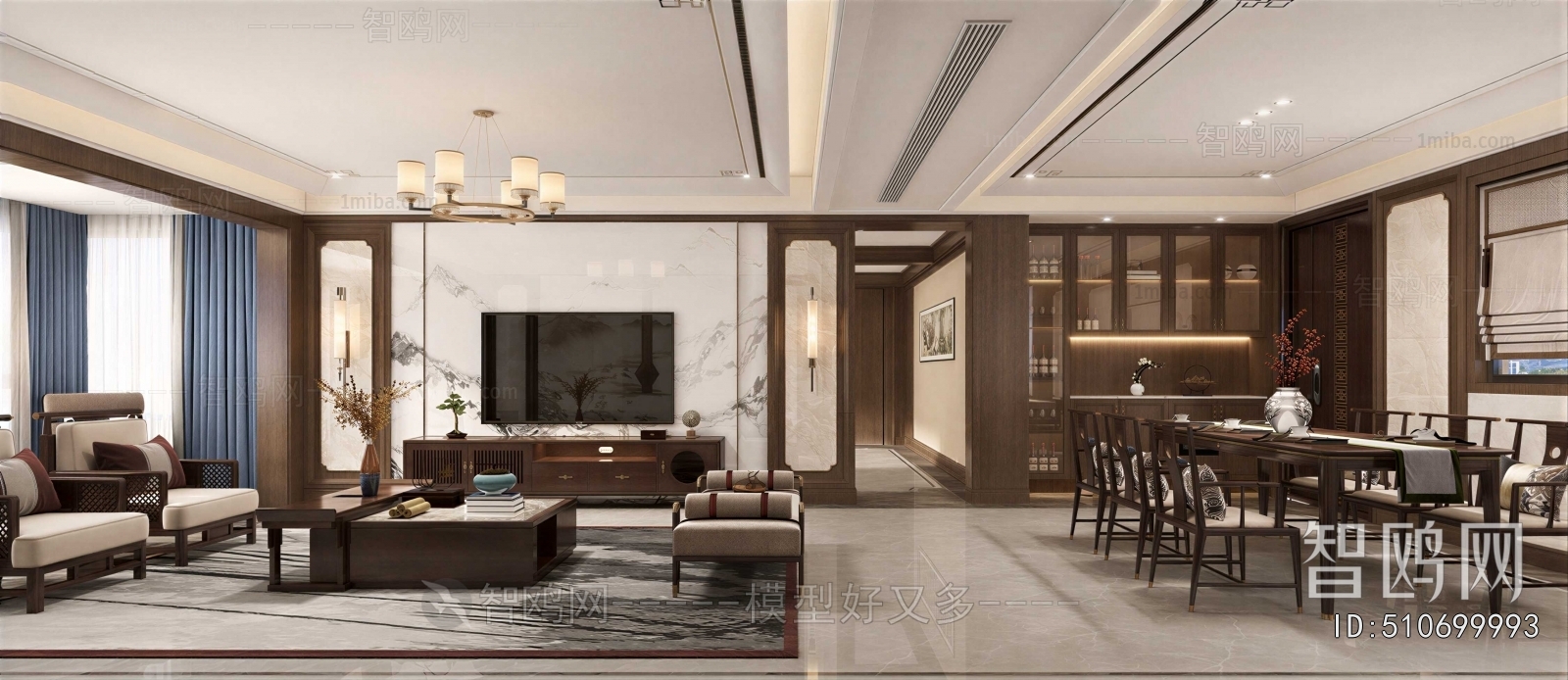 New Chinese Style A Living Room