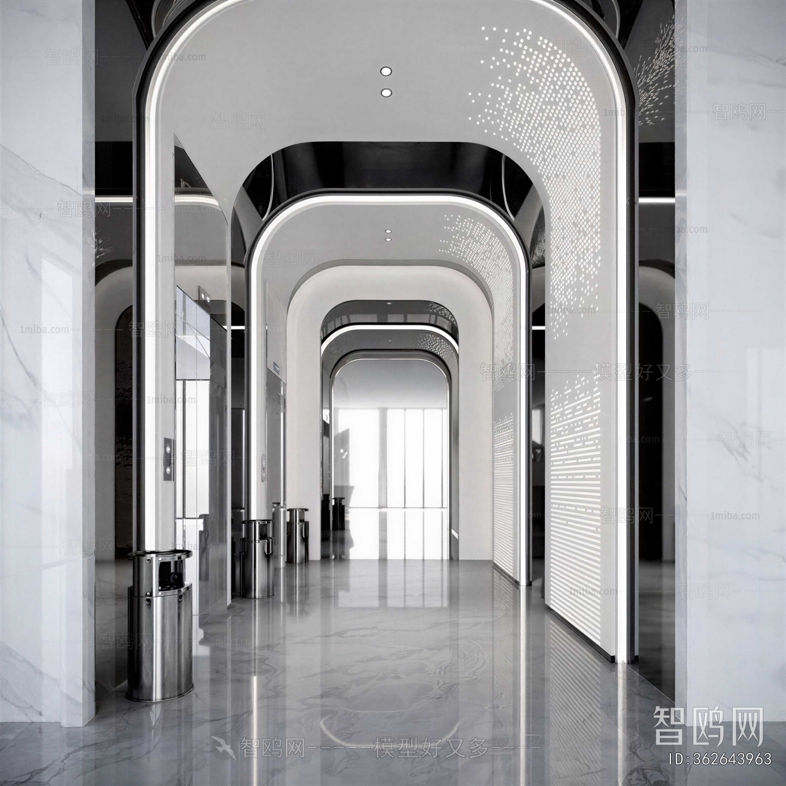 Modern Office Elevator Hall