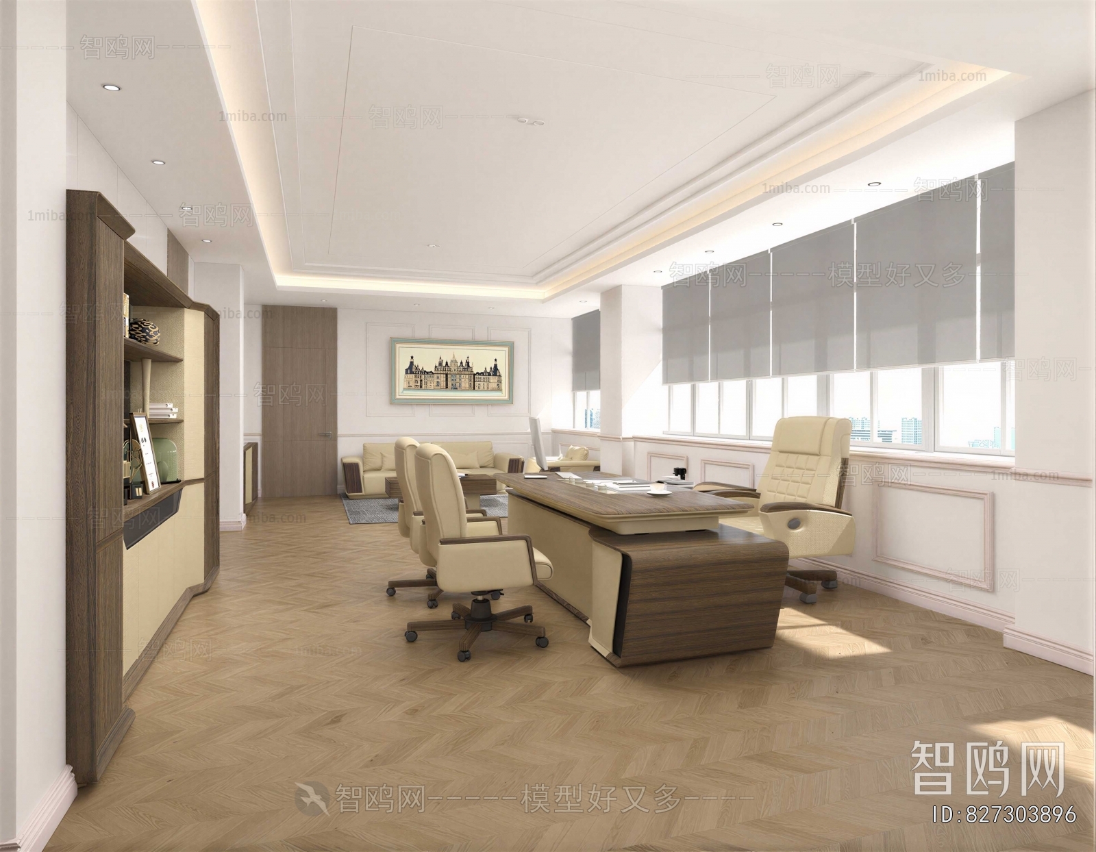 Simple European Style Manager's Office