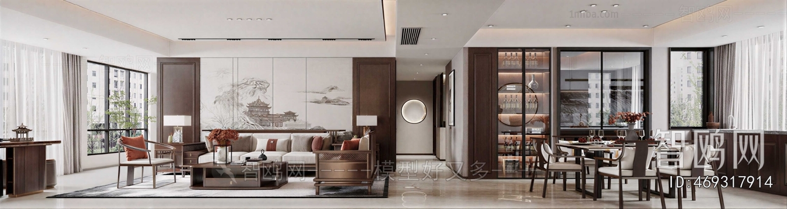 New Chinese Style A Living Room