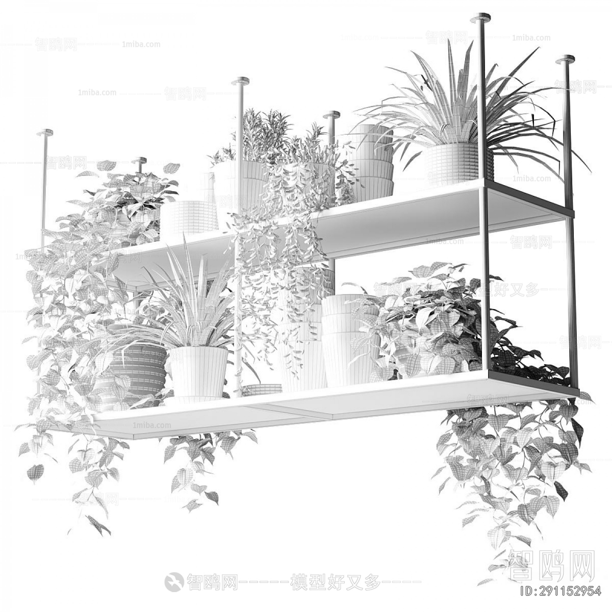 Modern Potted Green Plant