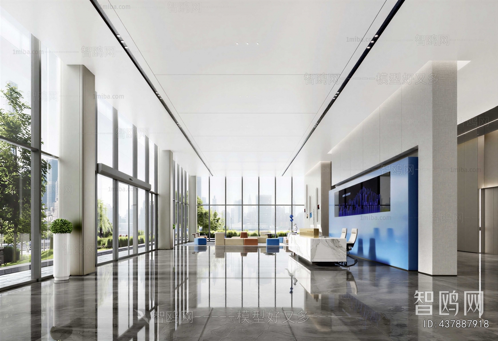 Modern Office Reception Desk