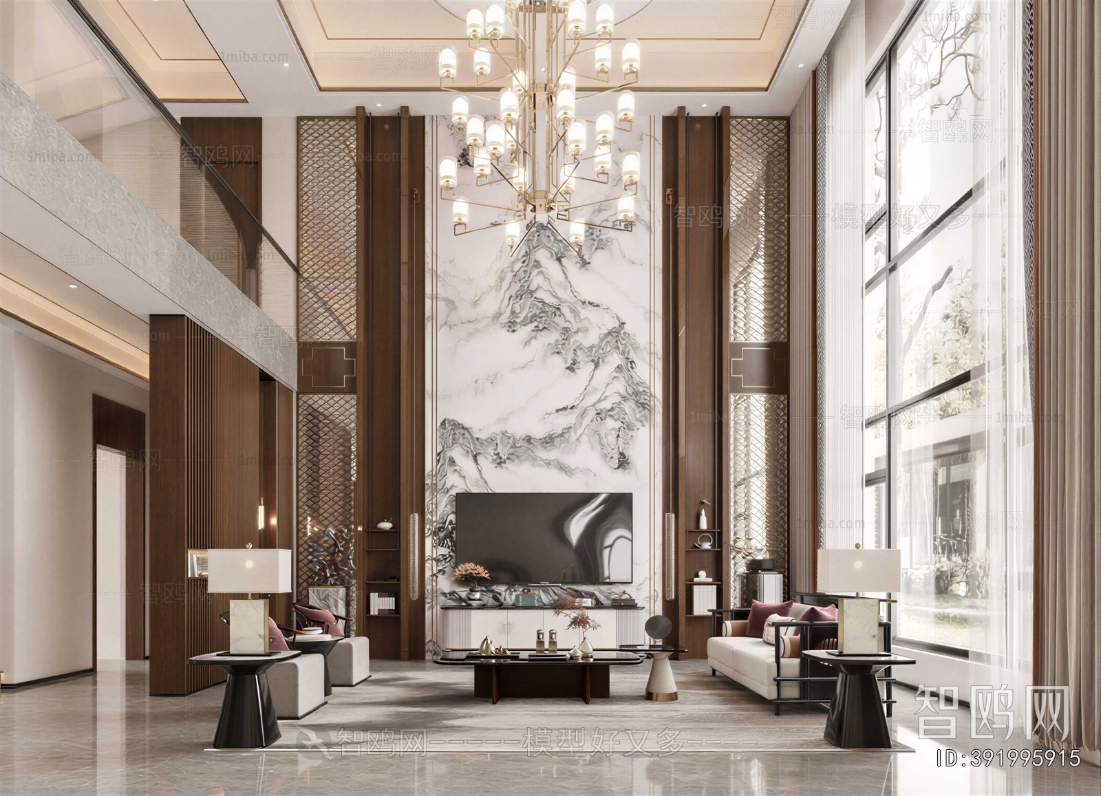 New Chinese Style A Living Room