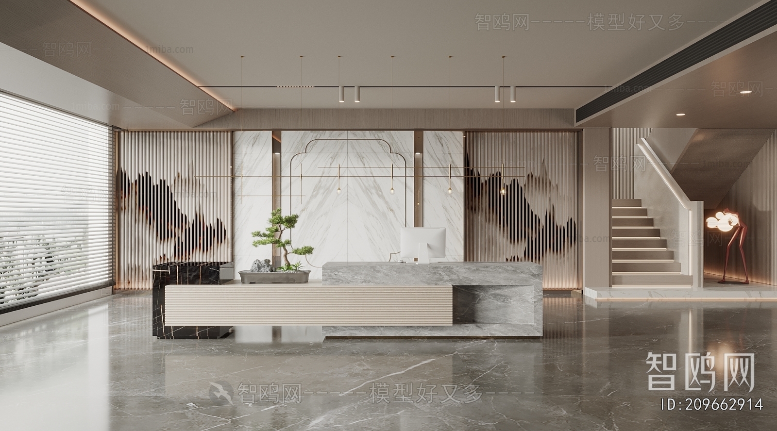 New Chinese Style Office Reception Desk