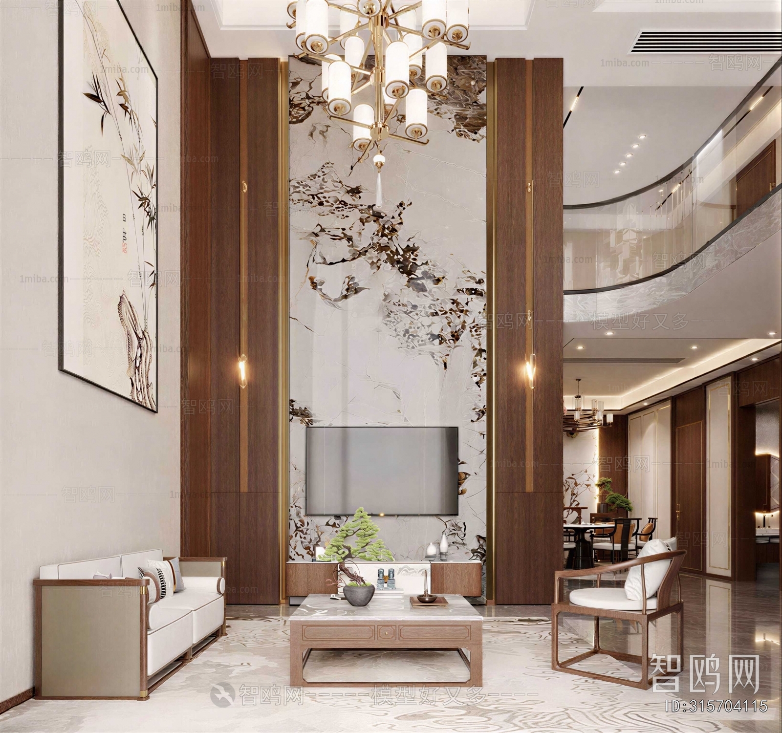 New Chinese Style A Living Room