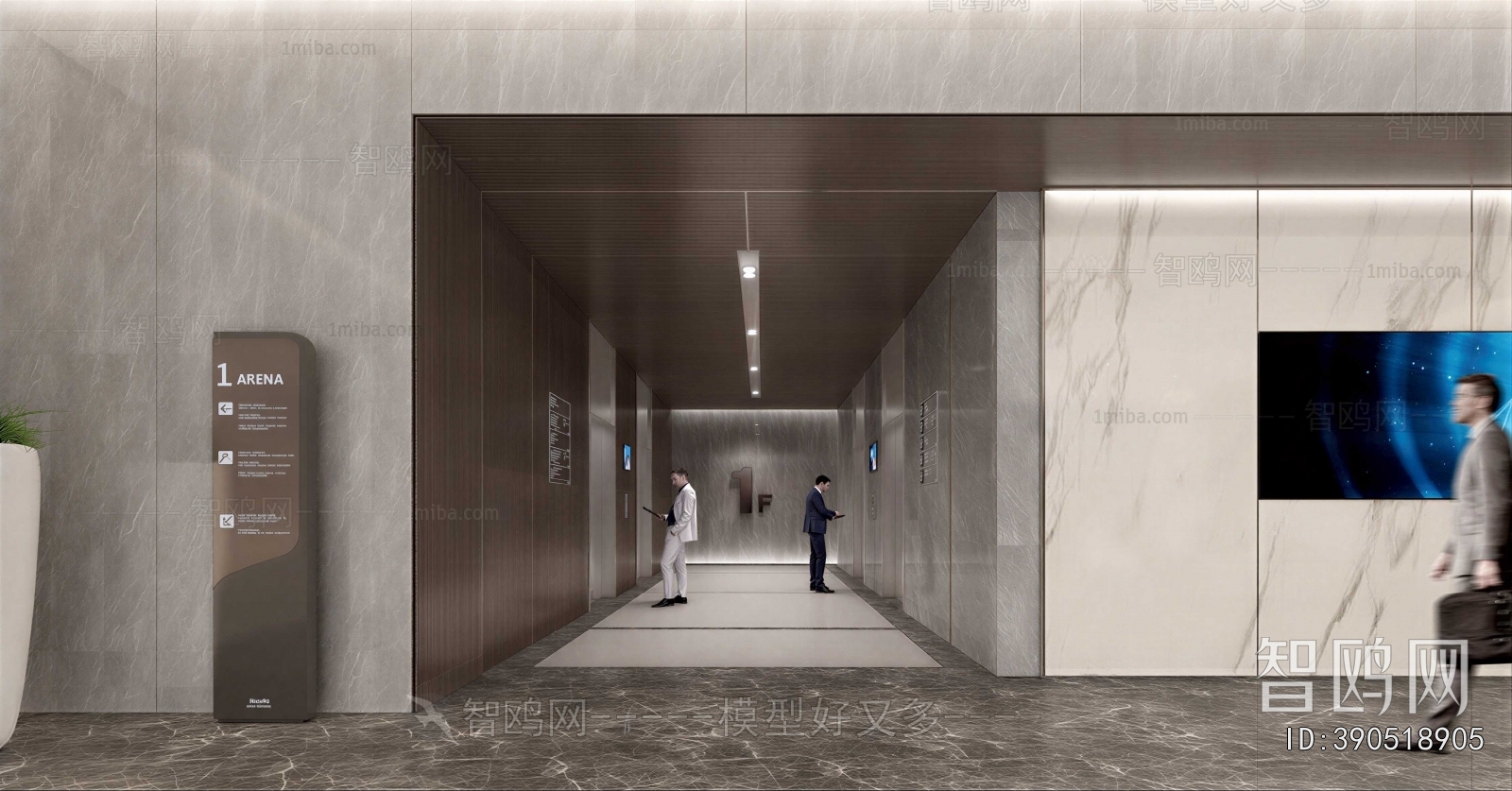 Modern Office Elevator Hall
