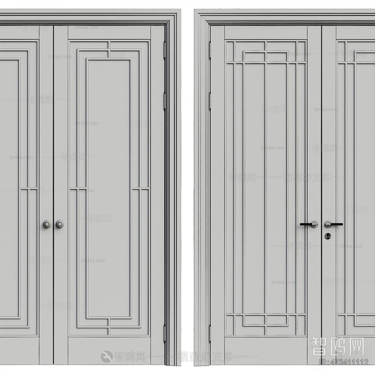 Simple European Style Double Door