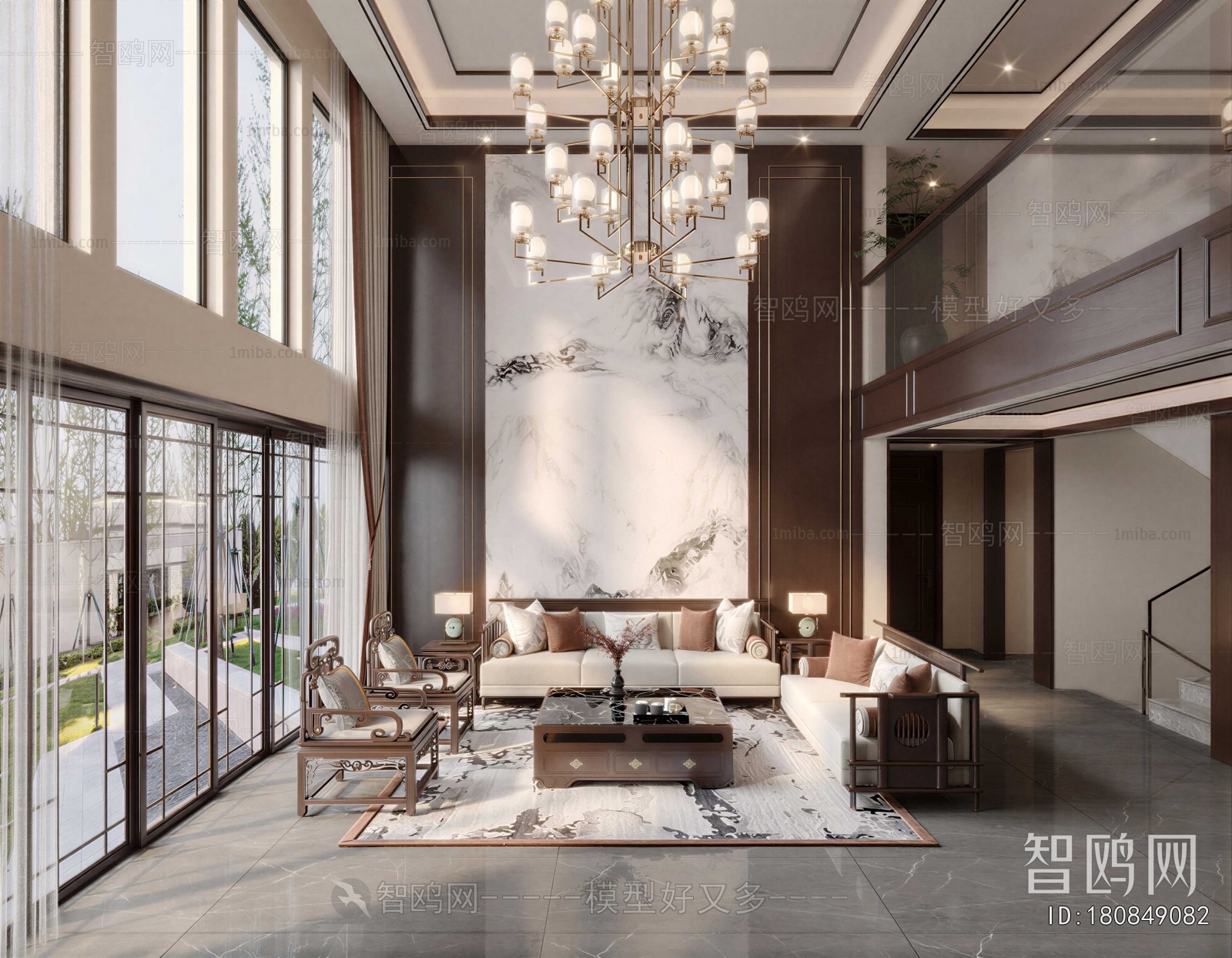 New Chinese Style A Living Room