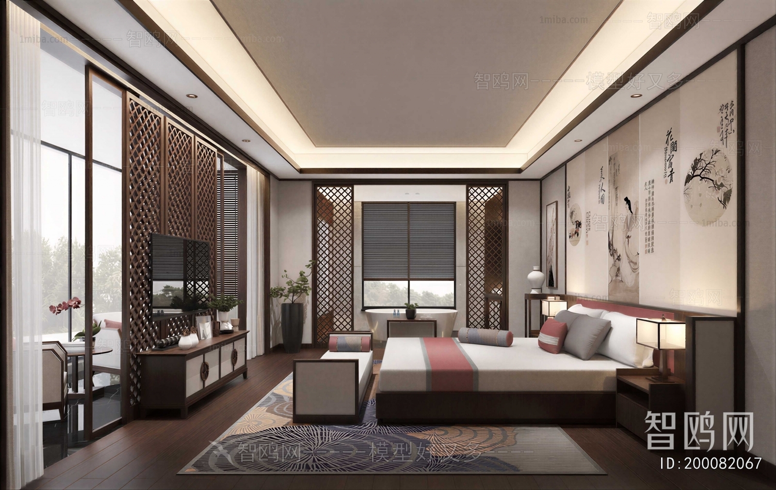 New Chinese Style Bedroom