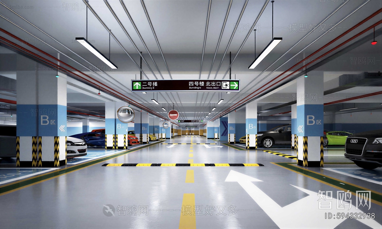 Modern Underground Parking Lot