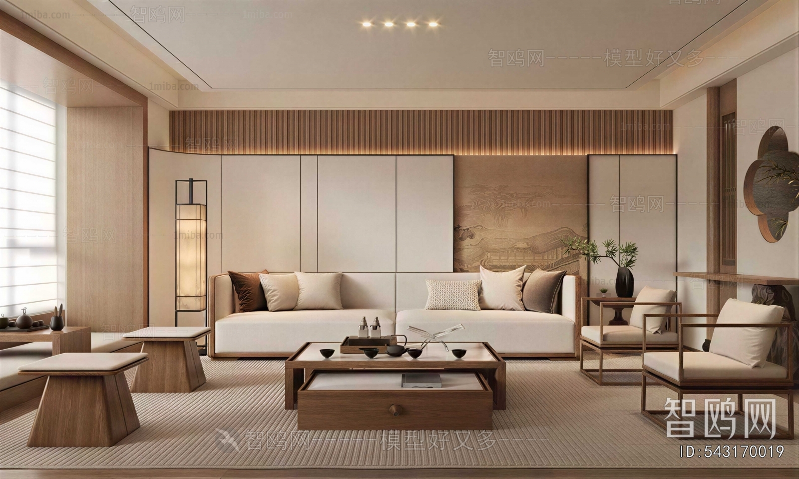 New Chinese Style A Living Room