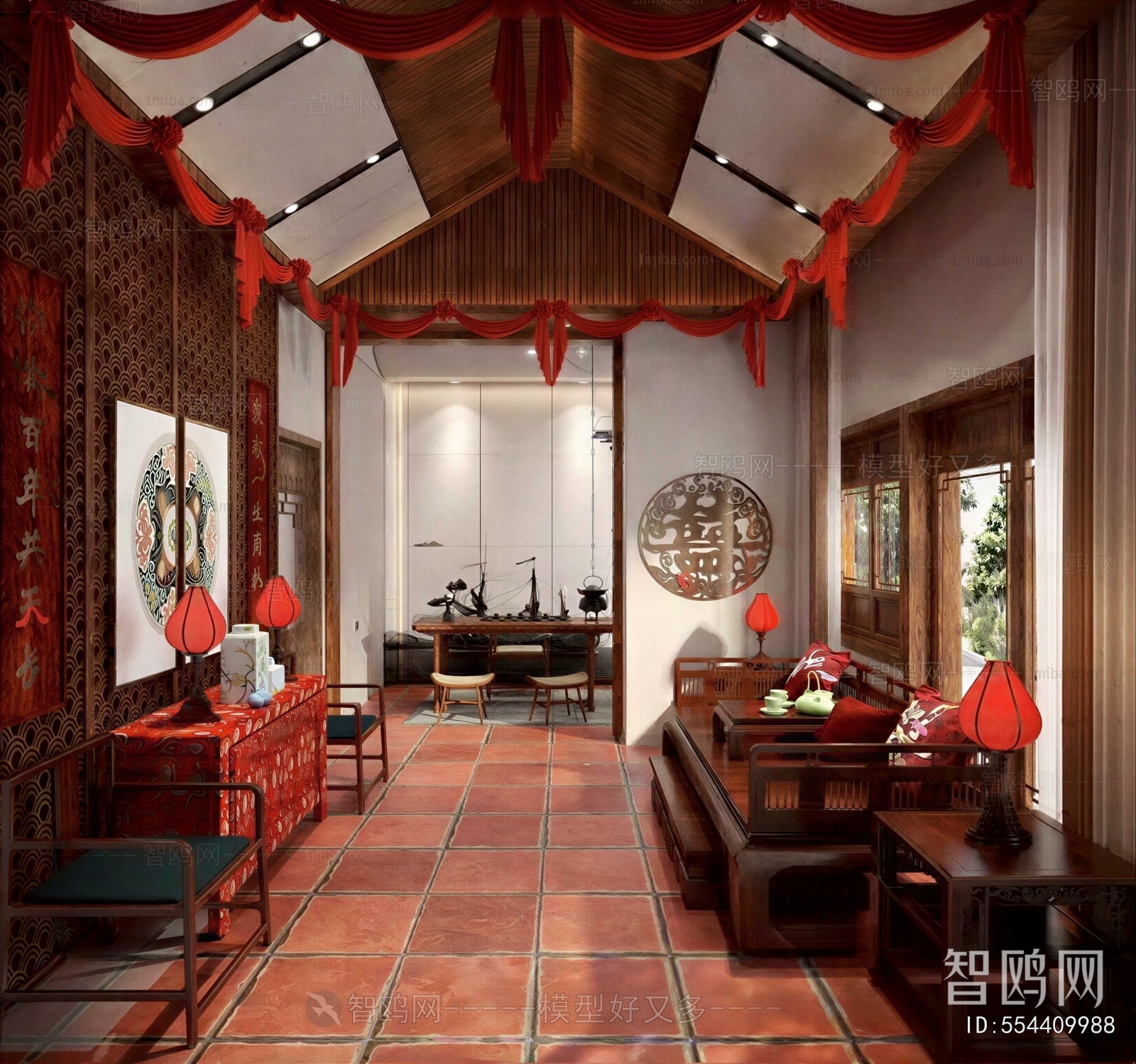 New Chinese Style A Living Room