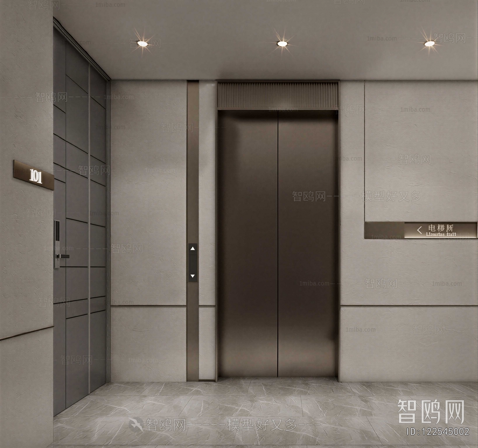 Modern Office Elevator Hall
