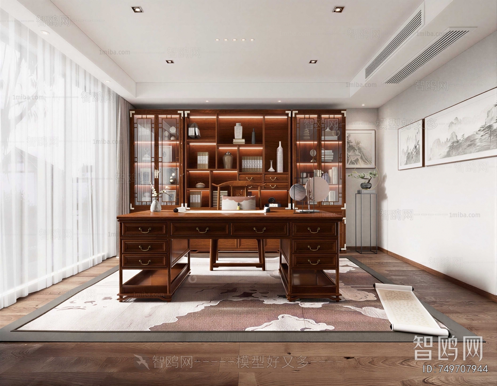 New Chinese Style Study Space