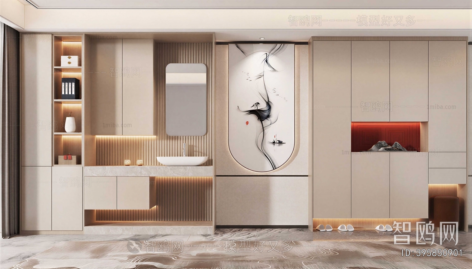 New Chinese Style Shoe Cabinet